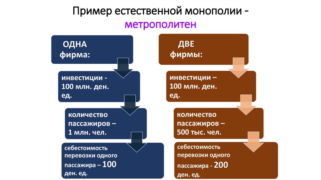Пример естественной монополии - метрополитен