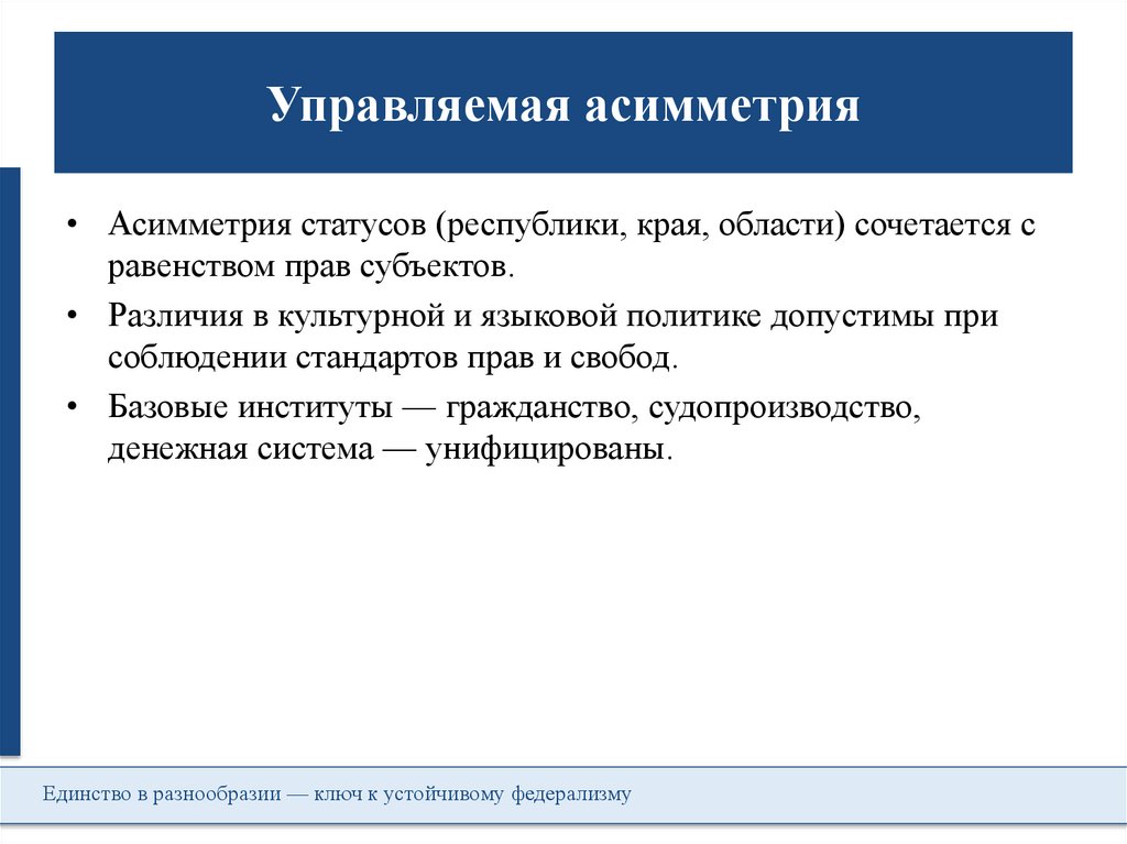 Управляемая асимметрия