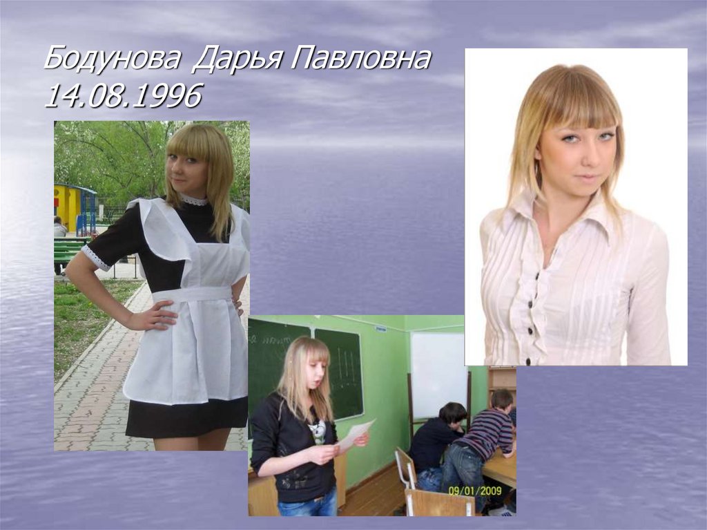 Бодунова Дарья Павловна 14.08.1996