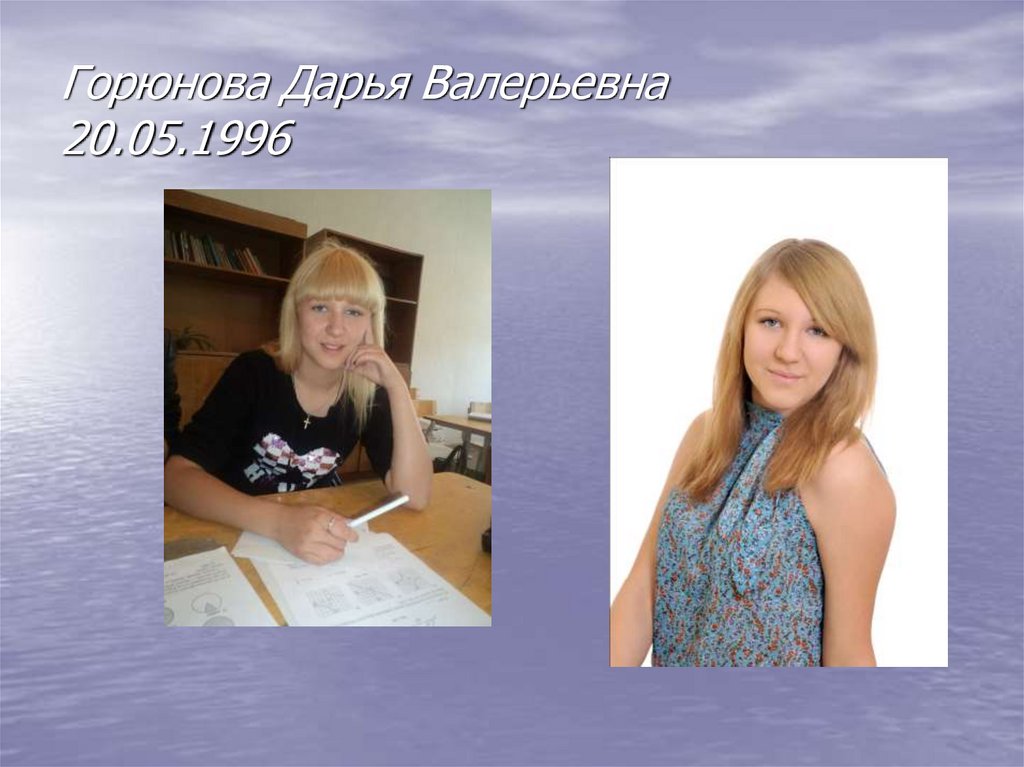 Горюнова Дарья Валерьевна 20.05.1996