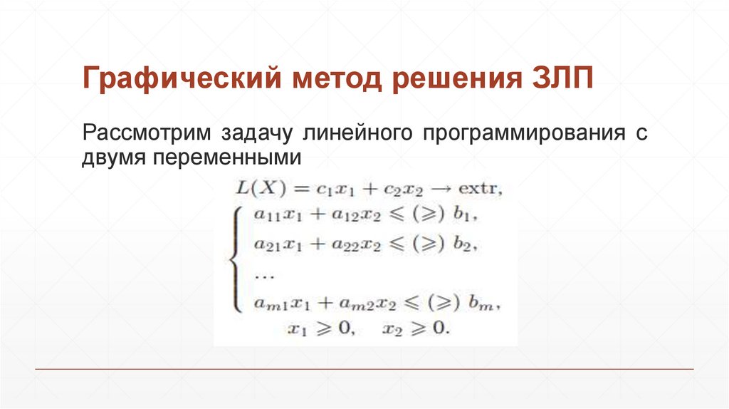 Графический метод решения ЗЛП