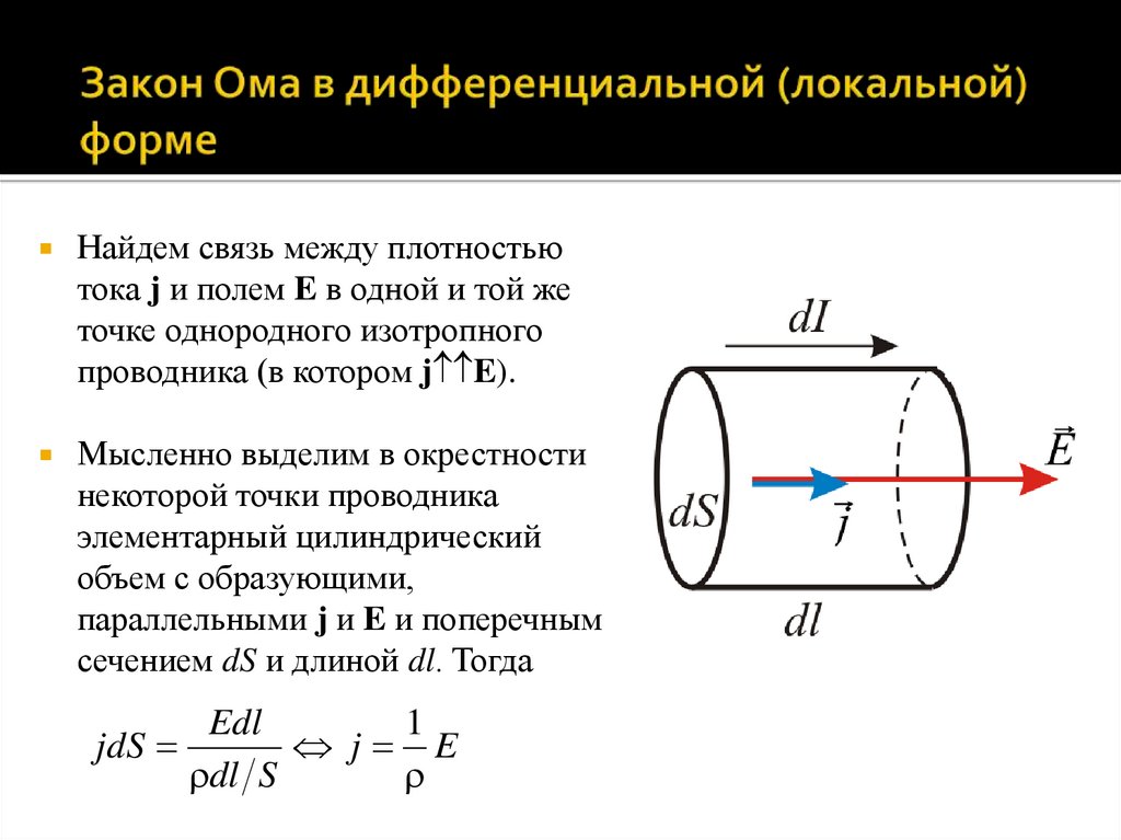 Закон Ома в дифференциальной (локальной) форме