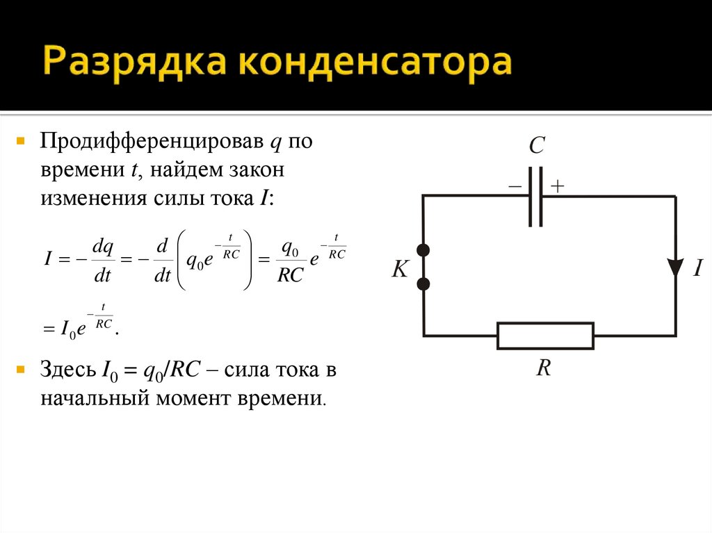 Разрядка конденсатора