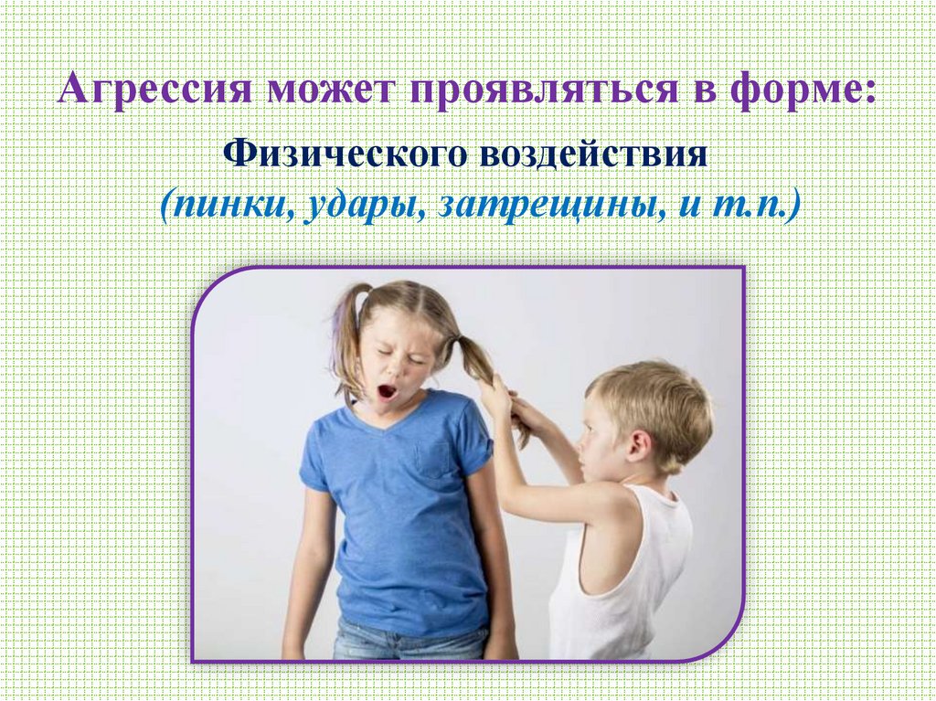Агрессия может проявляться в форме: