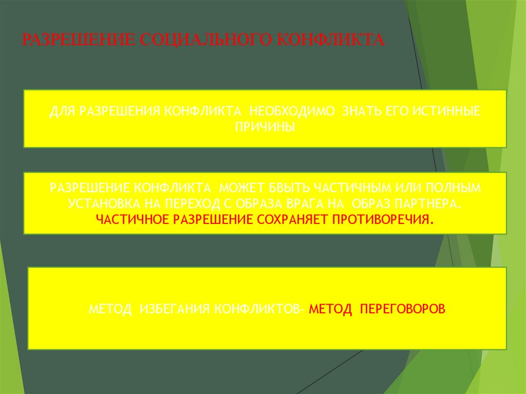РАЗРЕШЕНИЕ СОЦИАЛЬНОГО КОНФЛИКТА