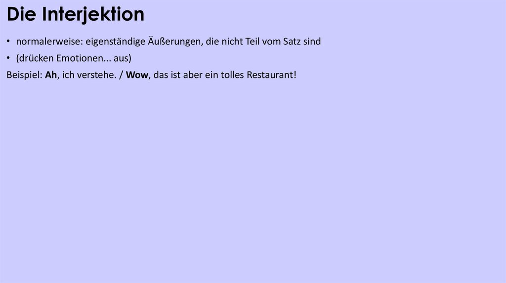 Die Interjektion