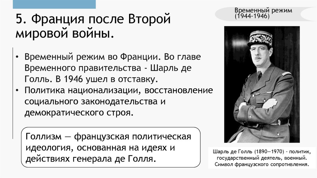 5. Франция после Второй мировой войны.