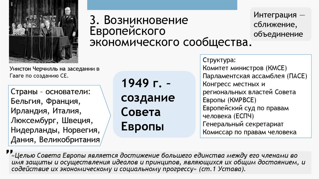 3. Возникновение Европейского экономического сообщества.