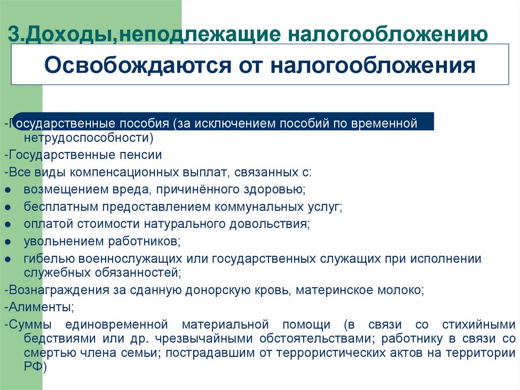 3.Доходы,неподлежащие налогообложению