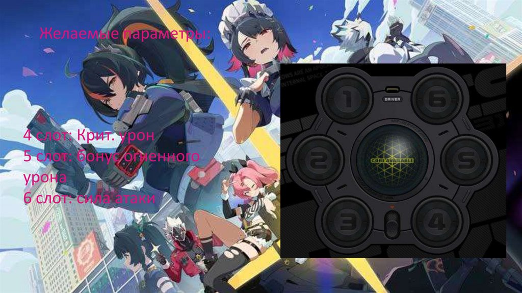 Желаемые параметры: