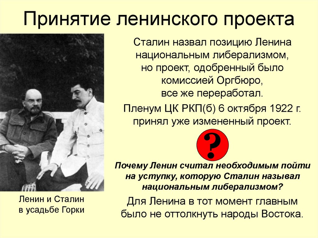 Принятие ленинского проекта