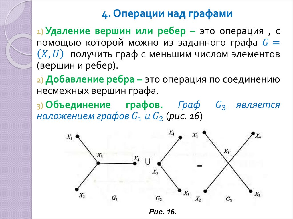 4. Операции над графами