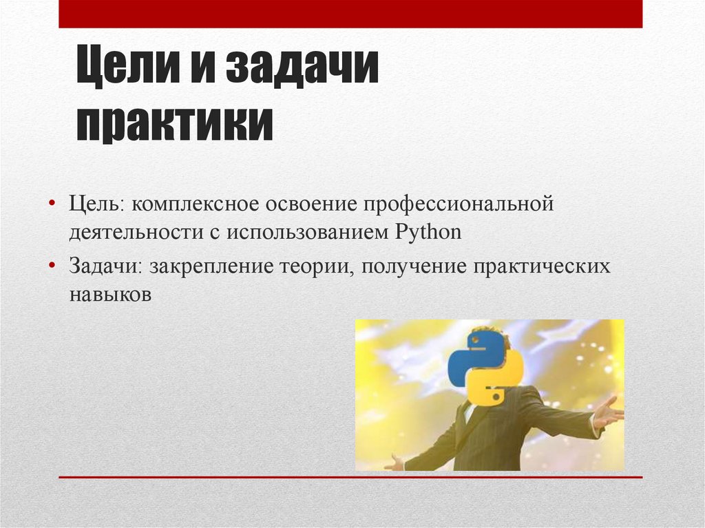 Цели и задачи практики