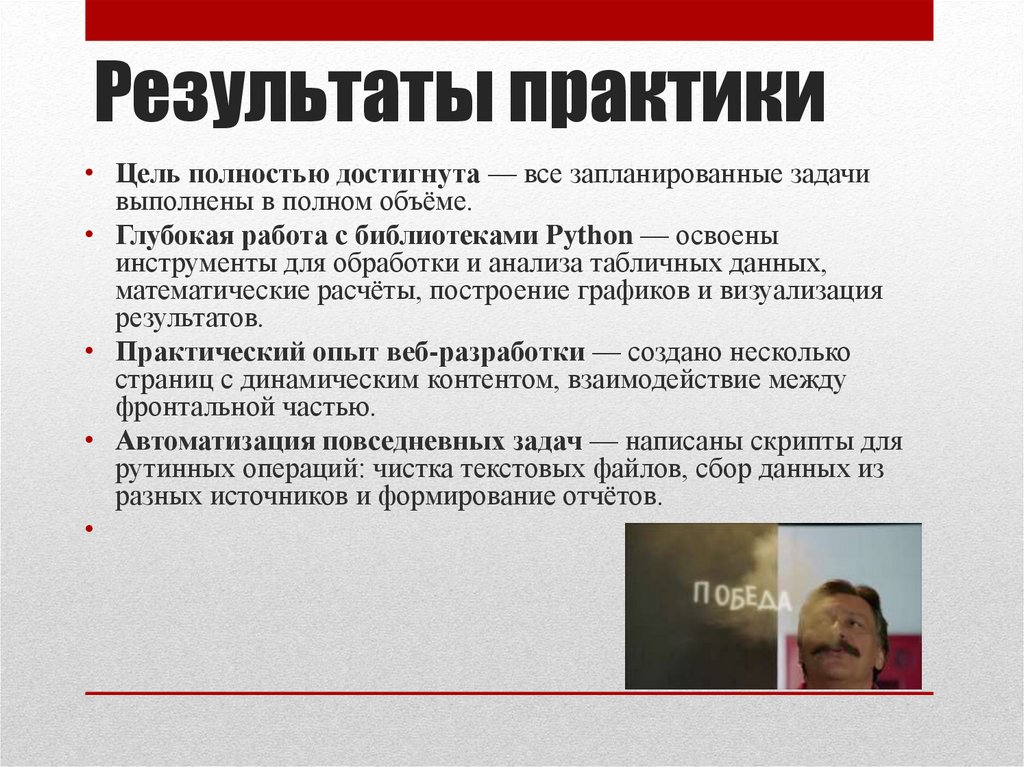 Результаты практики