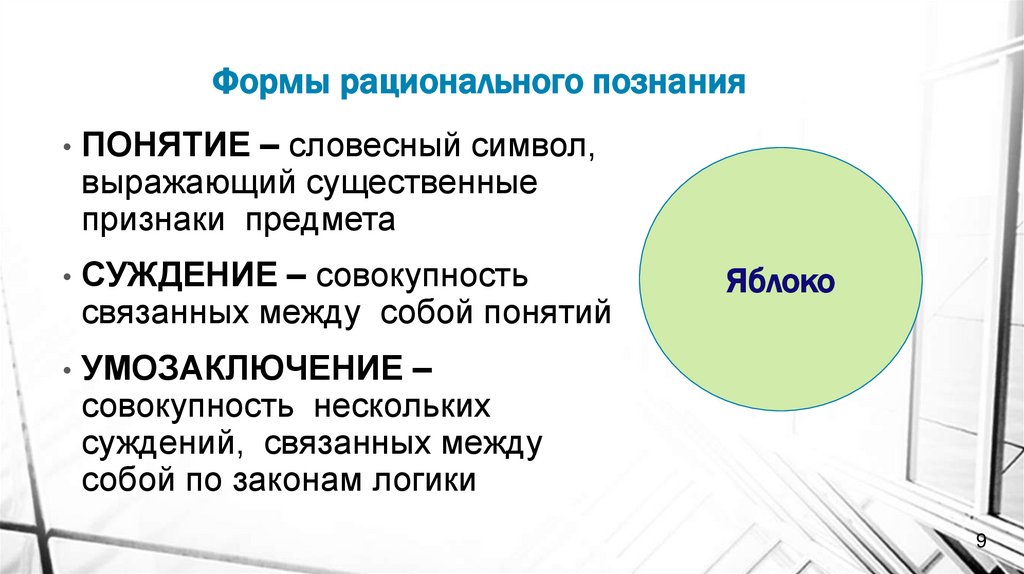 Формы рационального познания
