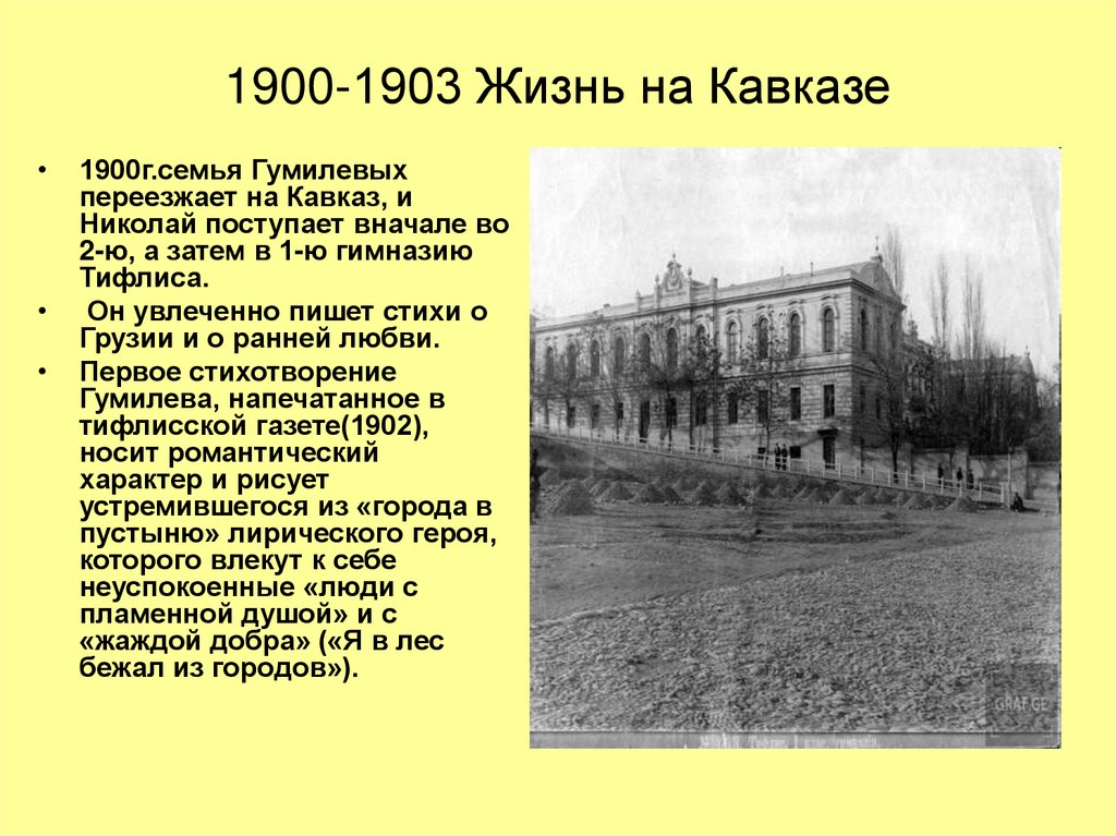 1900-1903 Жизнь на Кавказе