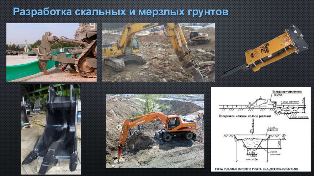 Разработка скальных и мерзлых грунтов