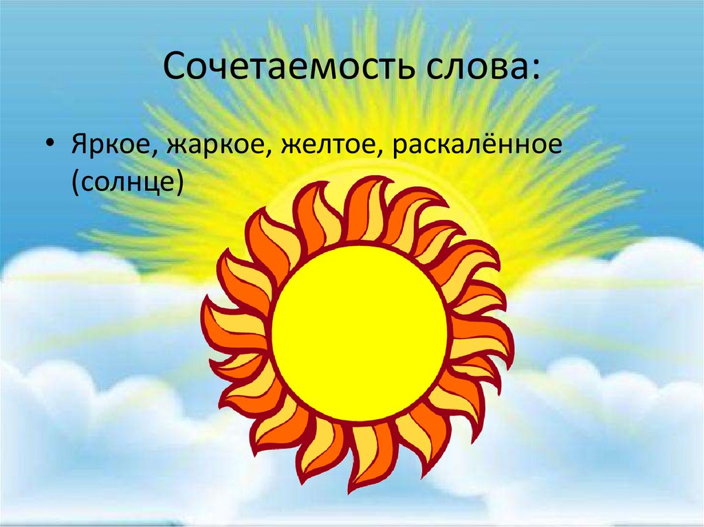 Сочетаемость слова: