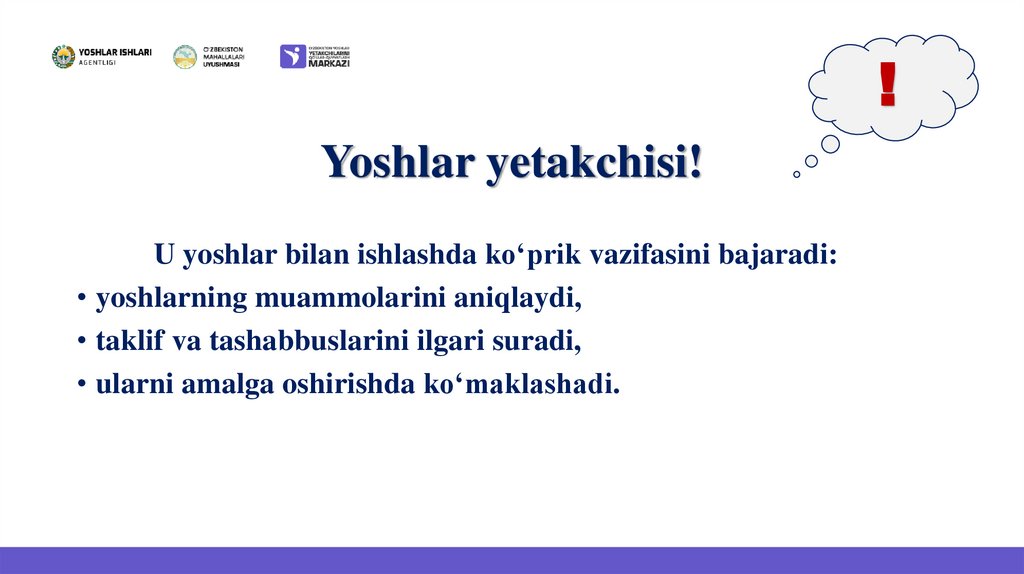 Yoshlar yetakchisi!