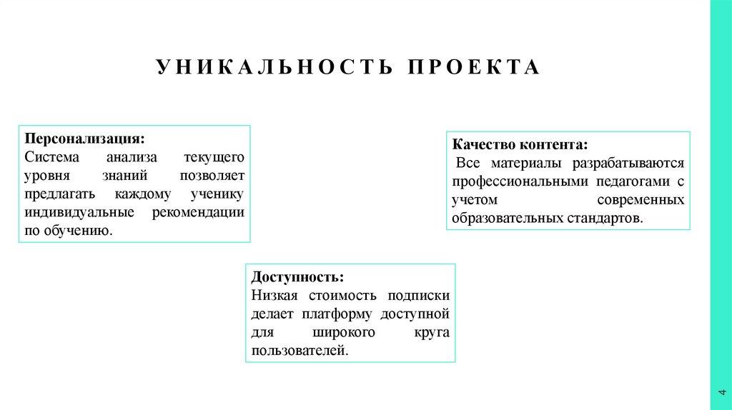Уникальность проекта