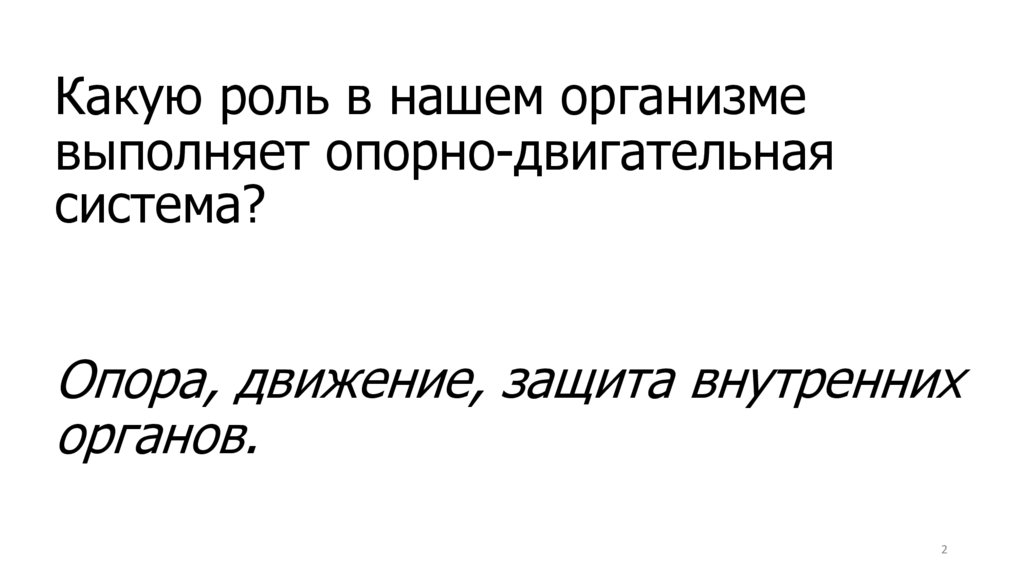 Какую роль в нашем организме выполняет опорно-двигательная система? 