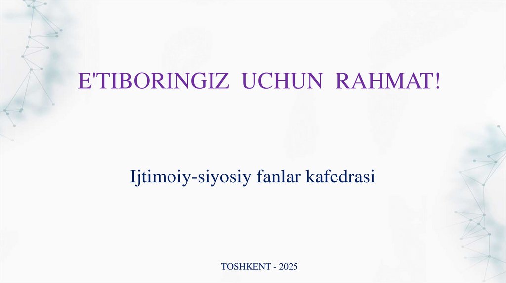 Ijtimoiy-siyosiy fanlar kafedrasi