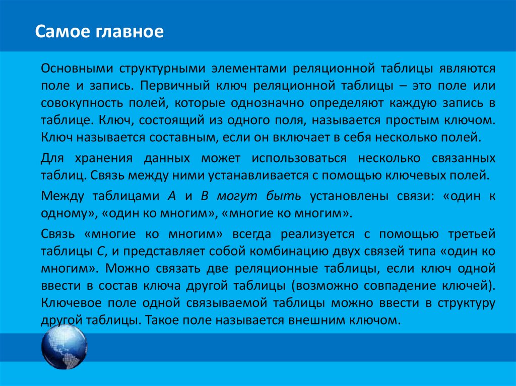 Самое главное