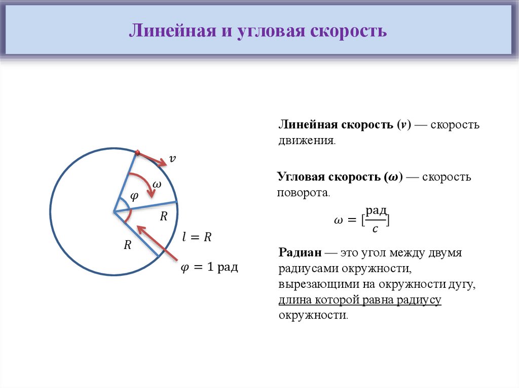 Линейная скорость при движении по окружности