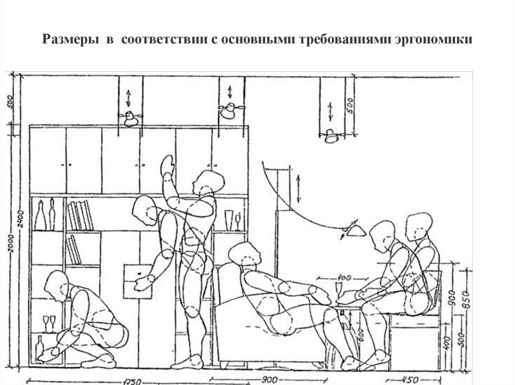 Размеры в соответствии с основными требованиями эргономики