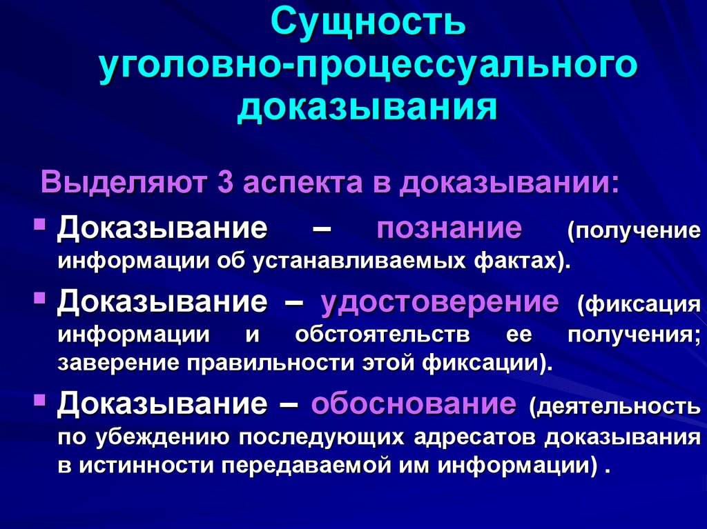 Сущность уголовно-процессуального доказывания
