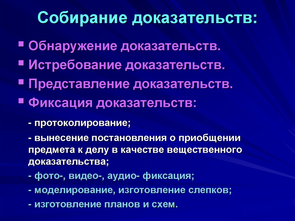 Собирание доказательств: