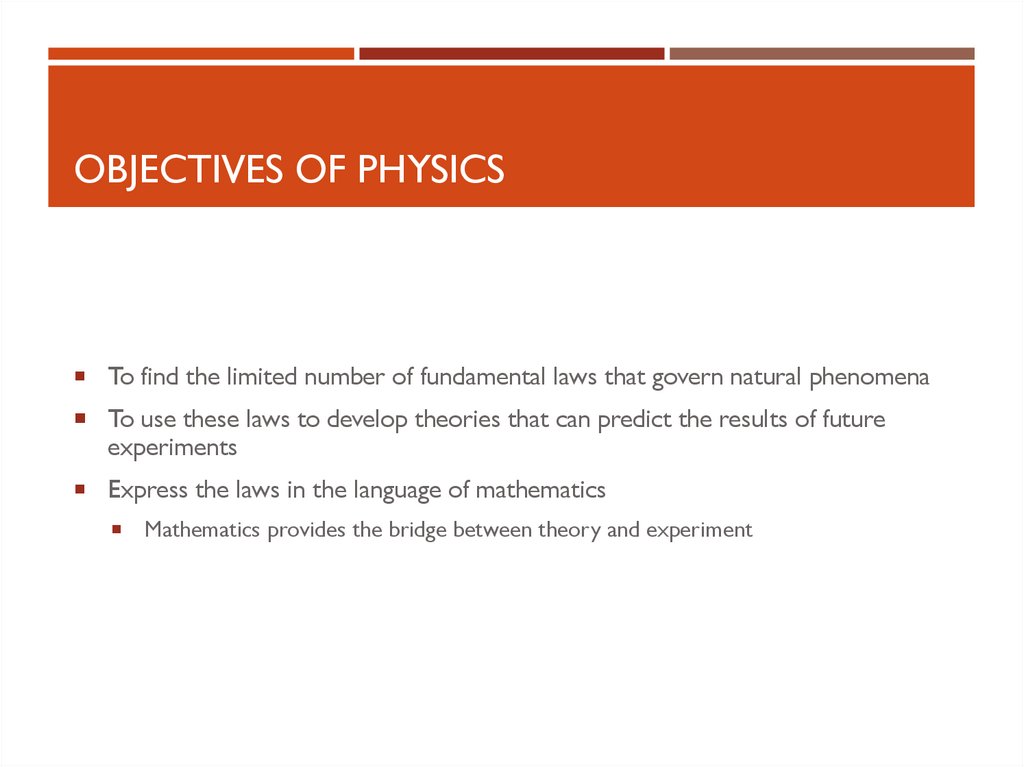 Objectives of Physics