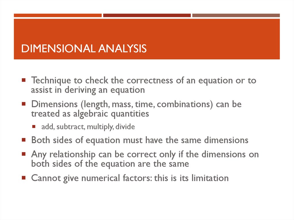Dimensional Analysis