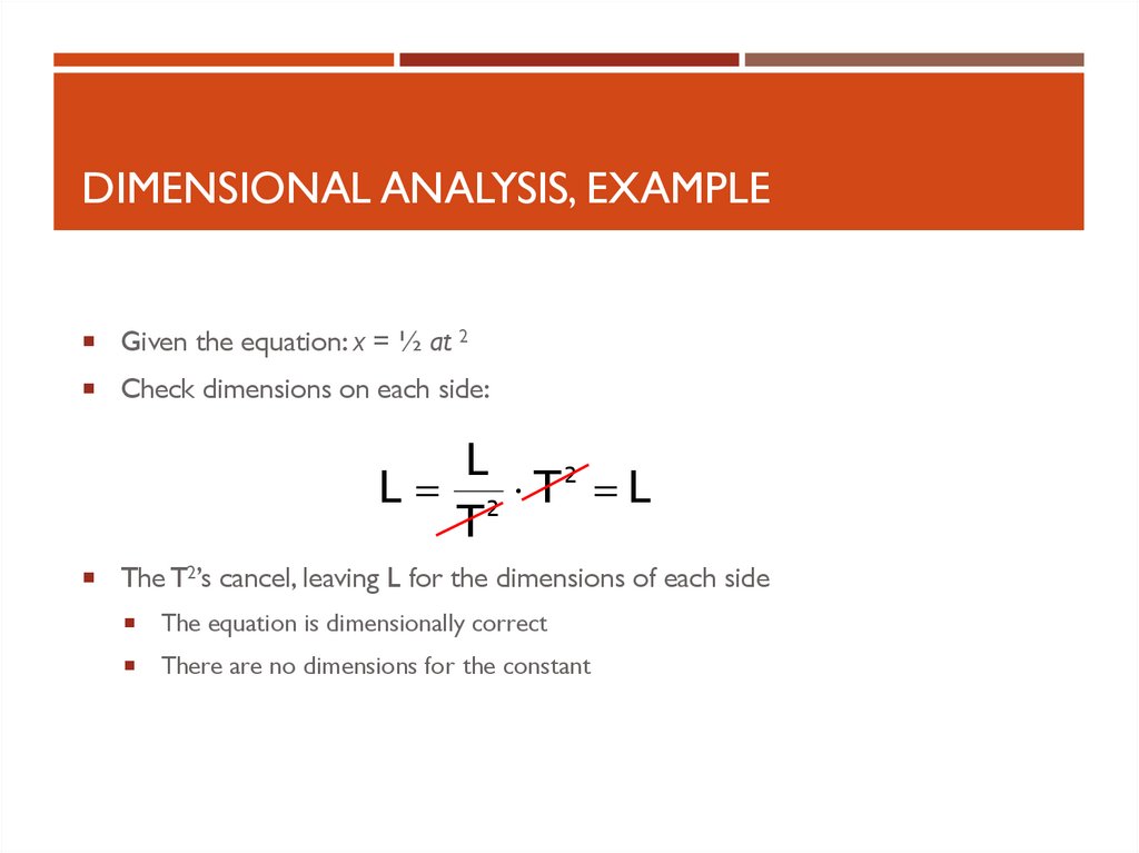Dimensional Analysis, example