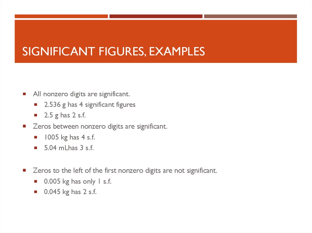 Significant Figures, examples