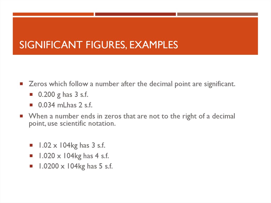 Significant Figures, examples