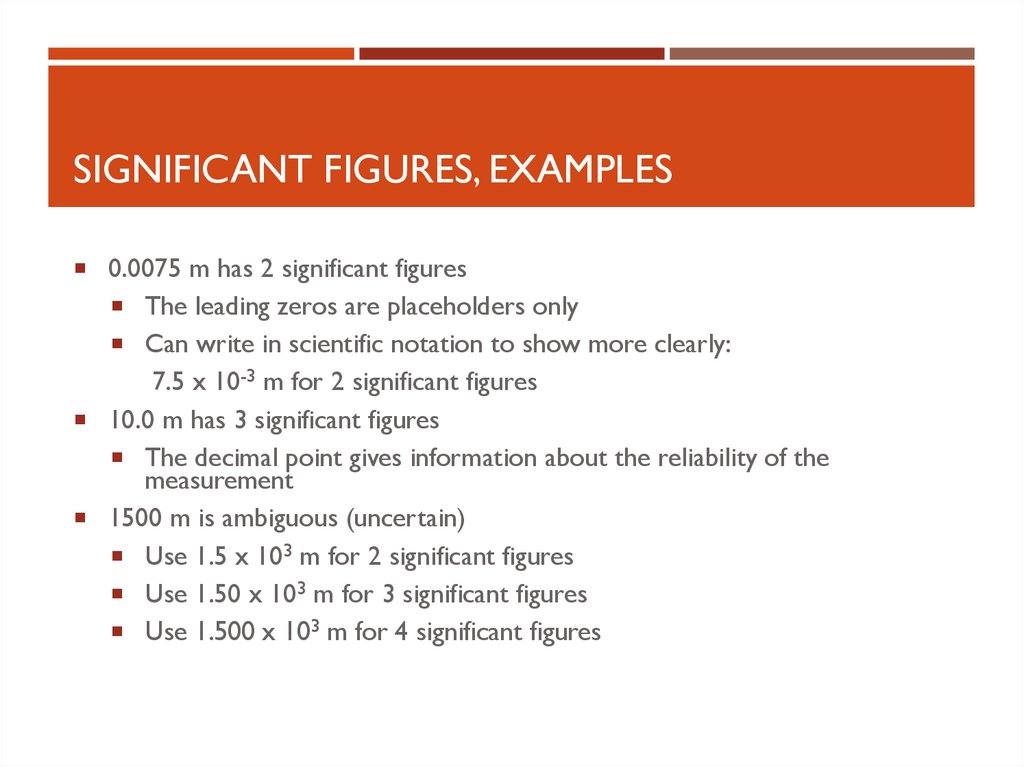 Significant Figures, examples