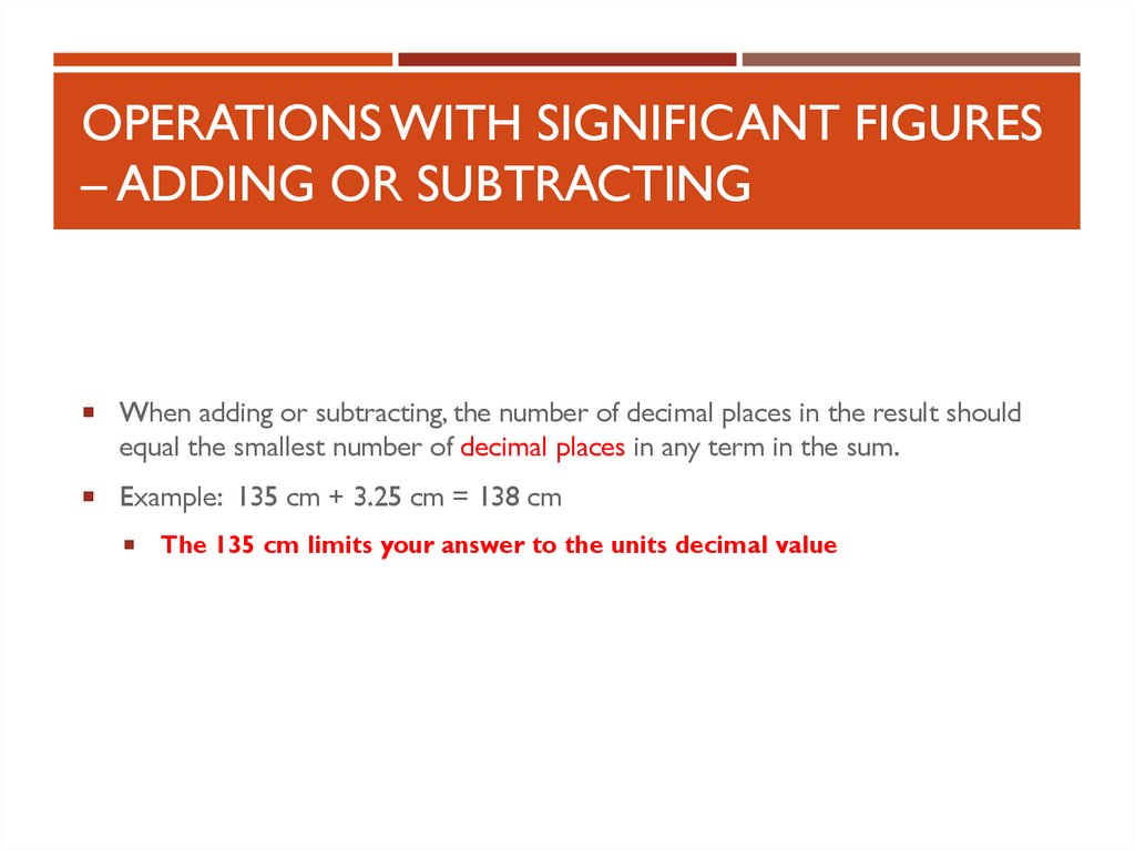 Operations with Significant Figures – Adding or Subtracting