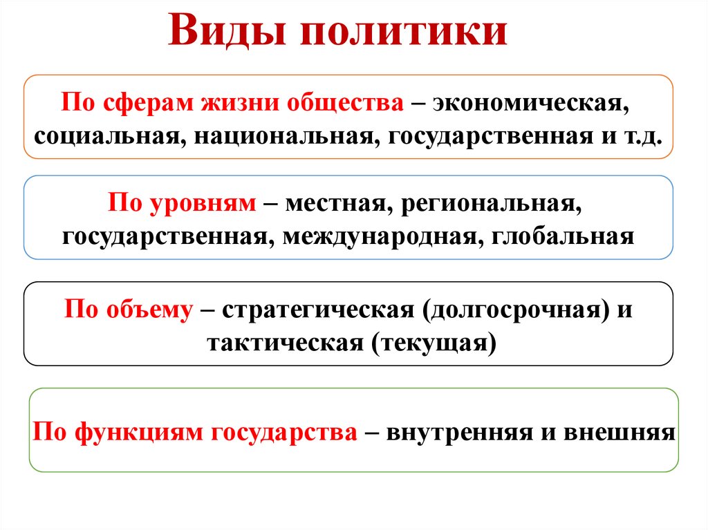 Виды политики