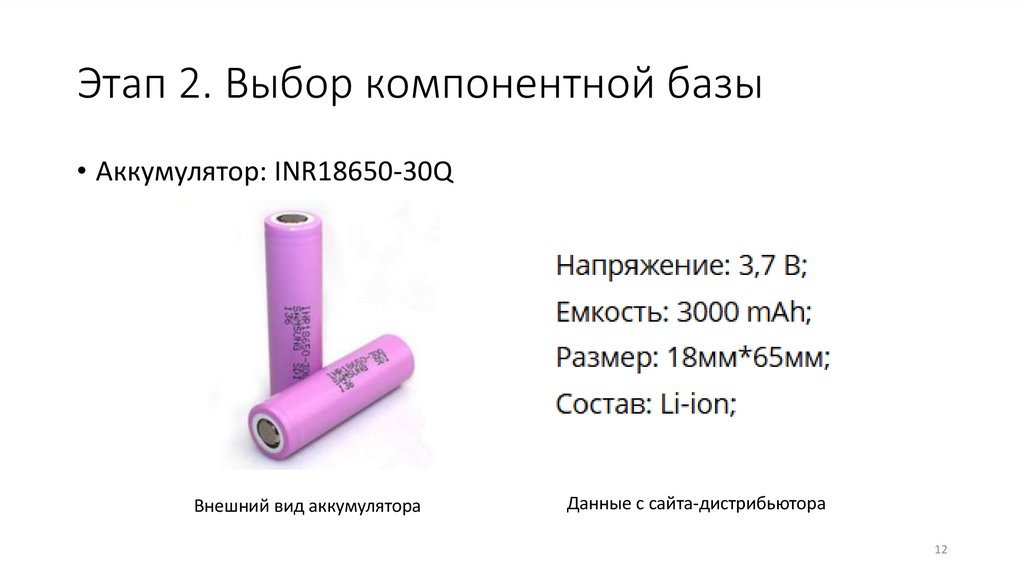 Этап 2. Выбор компонентной базы