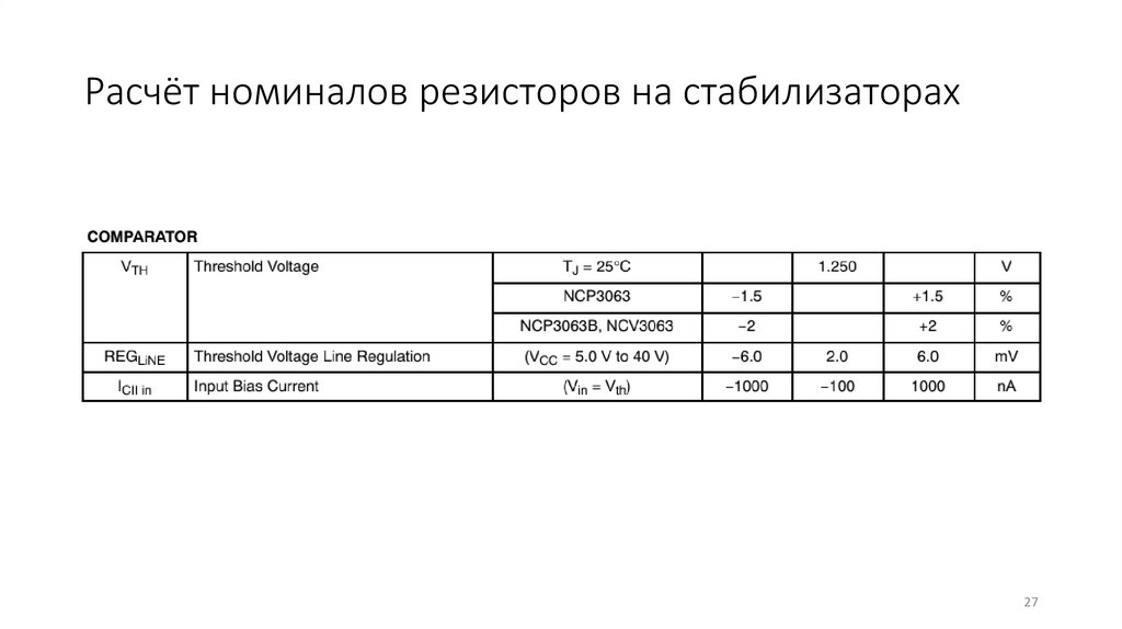 Расчёт номиналов резисторов на стабилизаторах