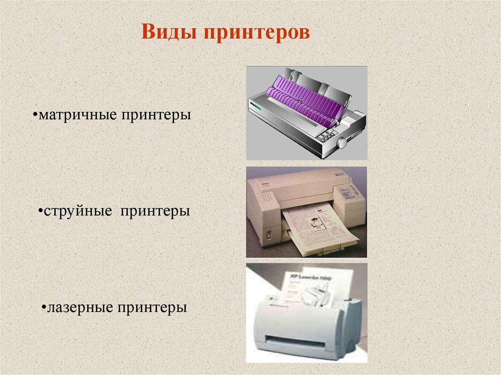 Виды принтеров