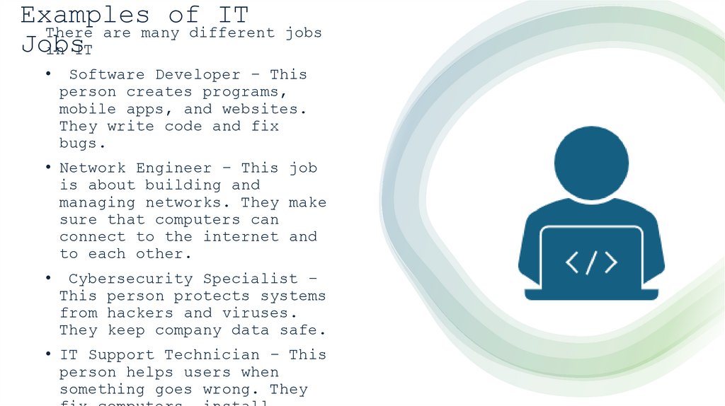 Examples of IT Jobs