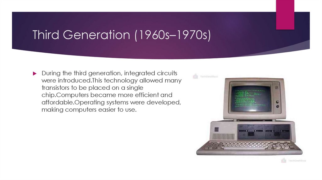 Third Generation (1960s–1970s)