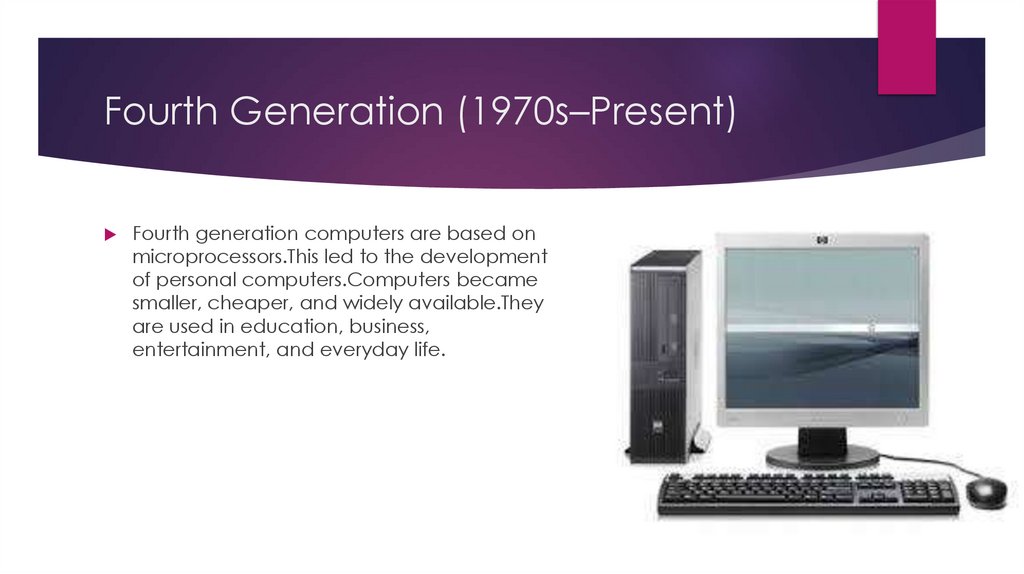 Fourth Generation (1970s–Present)