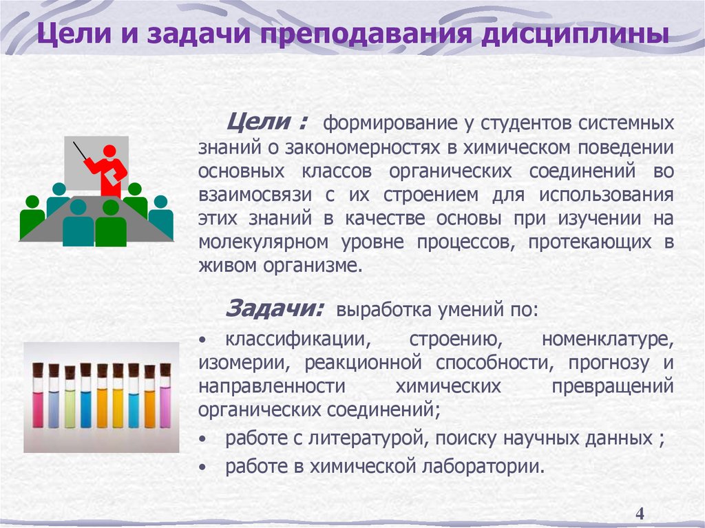 Цели и задачи преподавания дисциплины