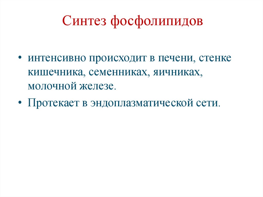 Синтез фосфолипидов