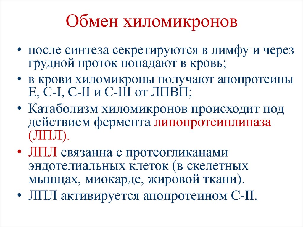 Обмен хиломикронов