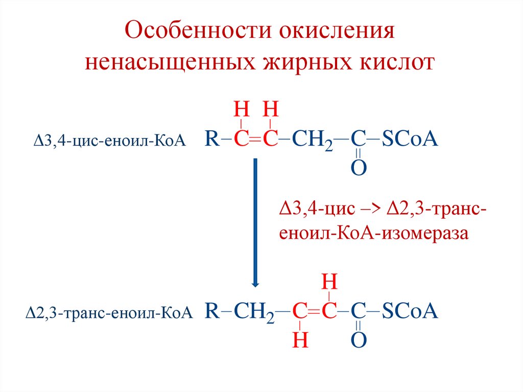 Особенности окисления ненасыщенных жирных кислот
