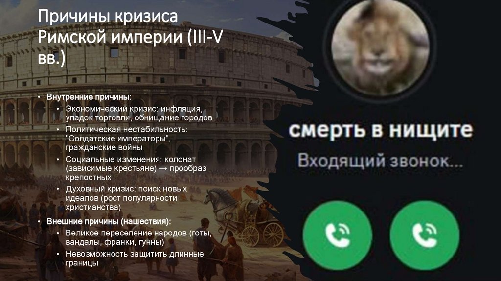 Причины кризиса Римской империи (III-V вв.)